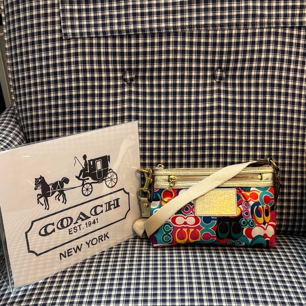 Coach Poppy Glam Graffiti Colorful Crossbody Bag